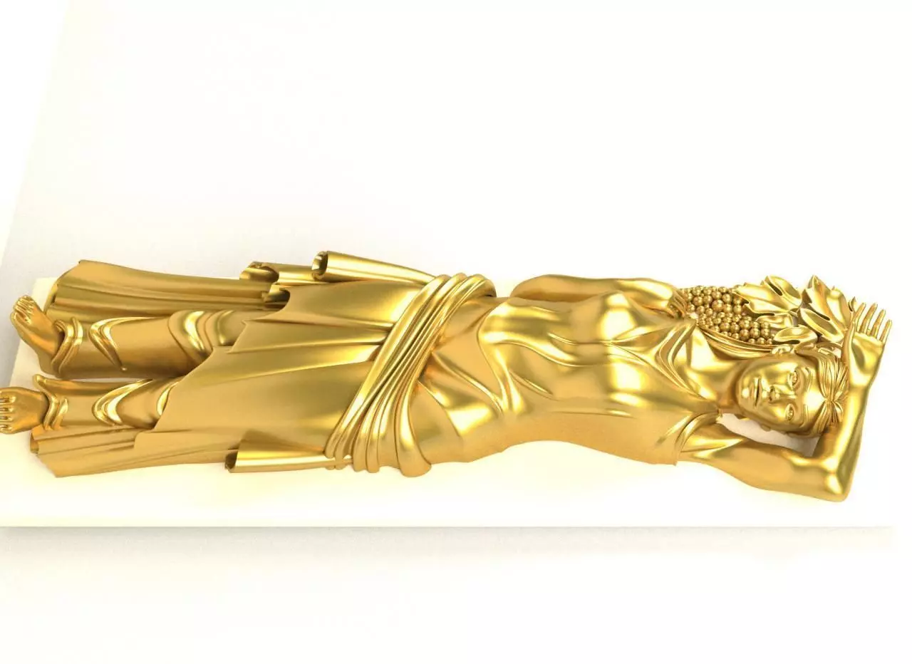 3d women gold statue 3D print model