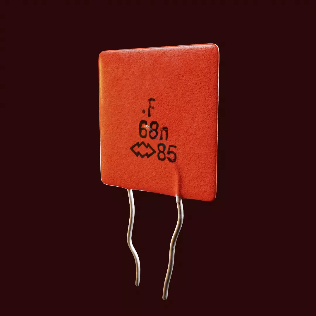 Capacitor 68nF Free low-poly 3D model