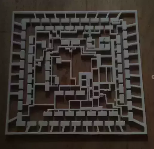 CPU model paper cut out of maze 3D print model