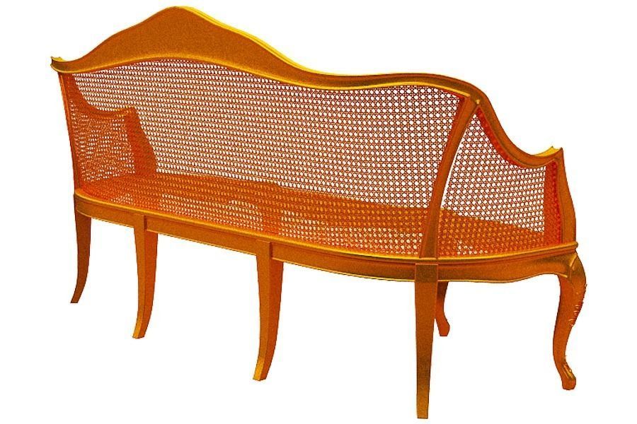 Classical sofa set Low-poly 3D model_16