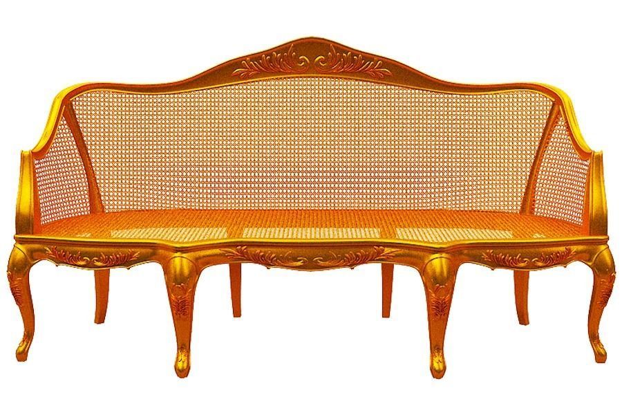 Classical sofa set Low-poly 3D model_6