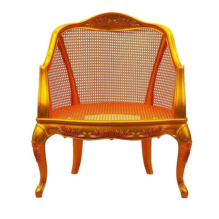 Classical sofa set Low-poly 3D model_5