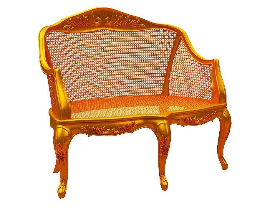 Classical sofa set Low-poly 3D model_10