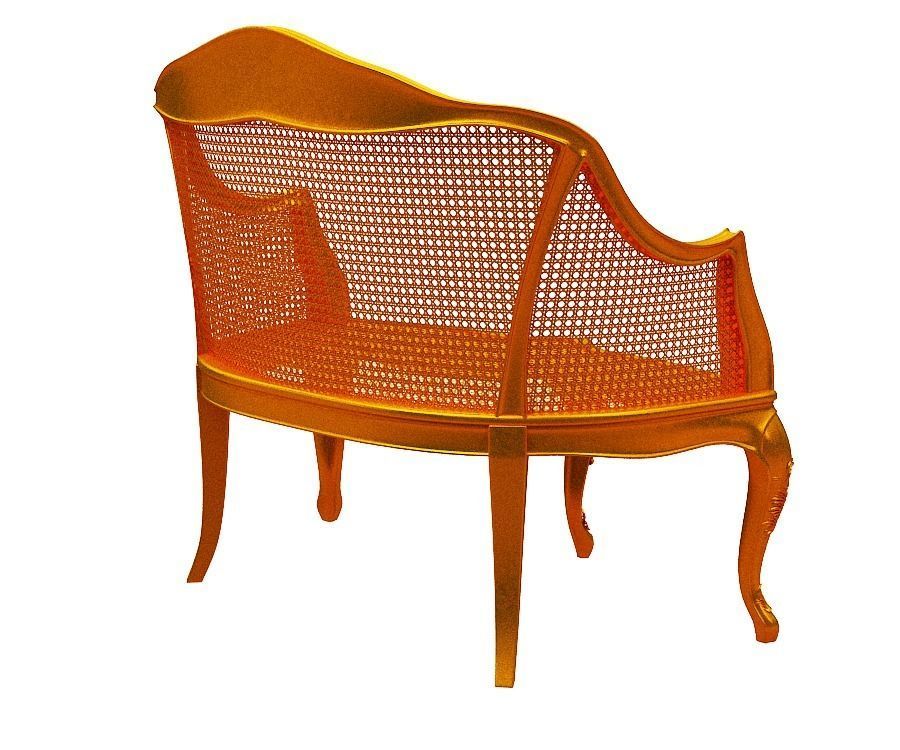 Classical sofa set Low-poly 3D model_15