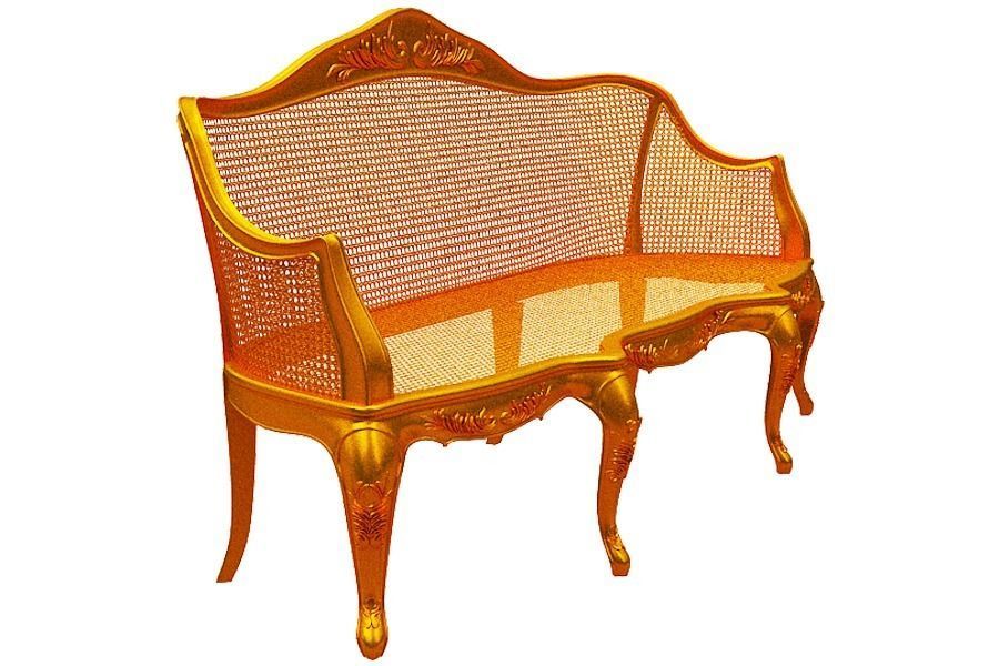 Classical sofa set Low-poly 3D model_13