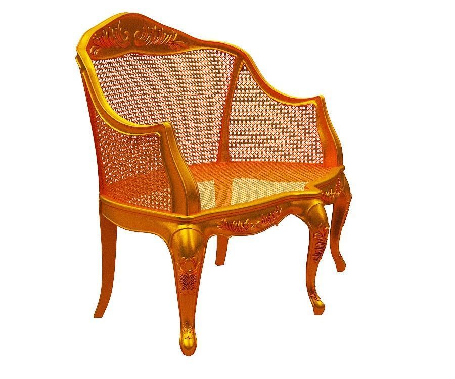 Classical sofa set Low-poly 3D model_12