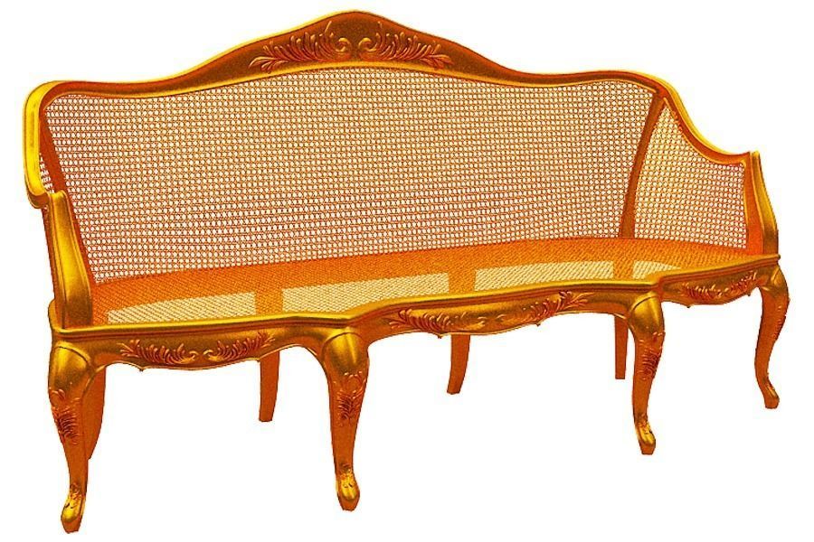 Classical sofa set Low-poly 3D model_9