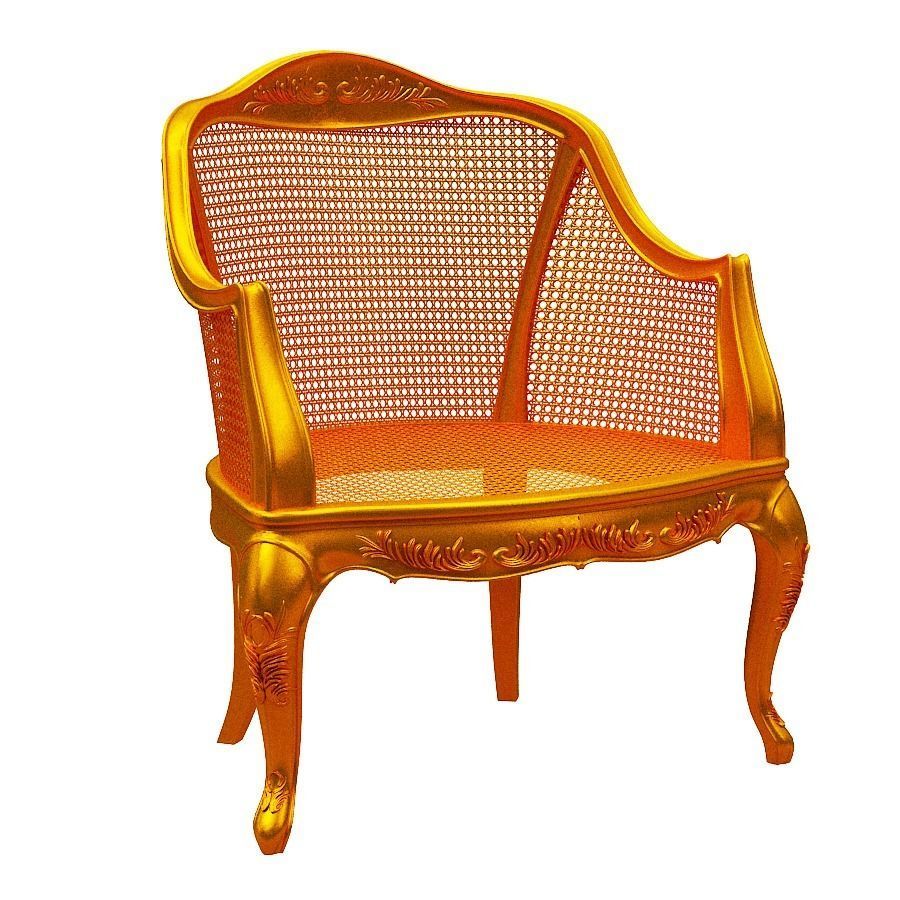 Classical sofa set Low-poly 3D model_8