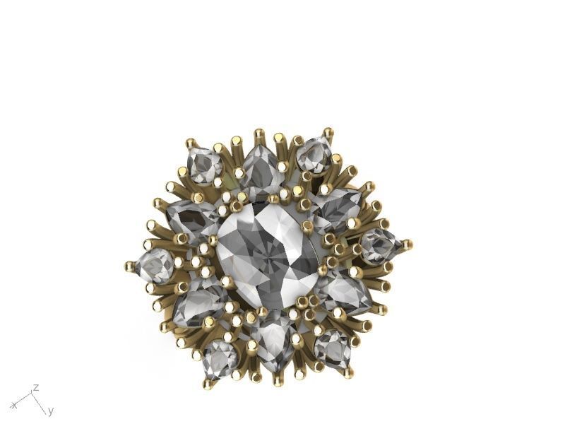 cuhion pear ring stl verified  3D print model_2