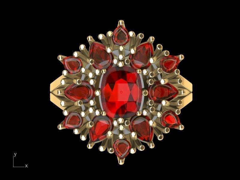 cuhion pear ring stl verified  3D print model_20