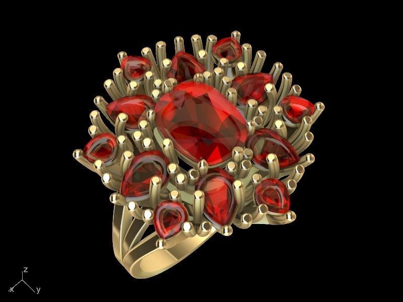 cuhion pear ring stl verified  3D print model_13