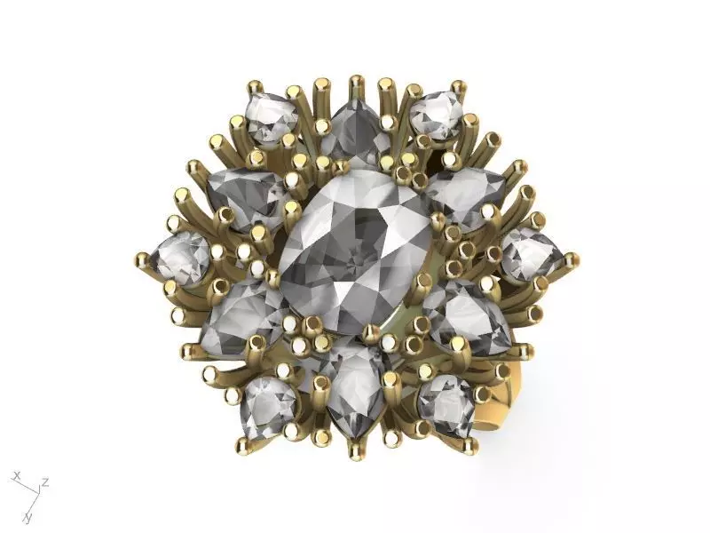 cuhion pear ring stl verified  3D print model_0