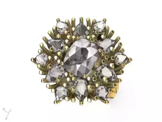 cuhion pear ring stl verified  3D print model