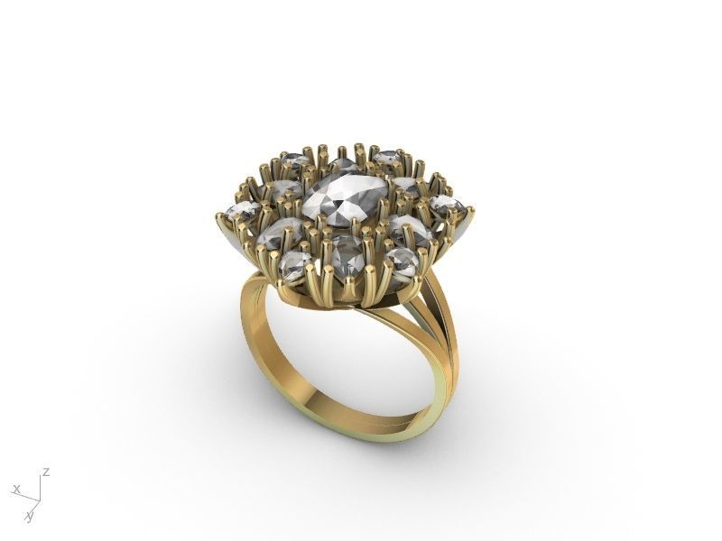 cuhion pear ring stl verified  3D print model_3
