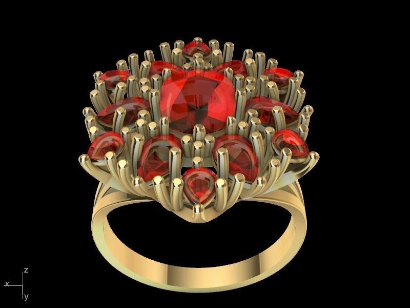 cuhion pear ring stl verified  3D print model_12