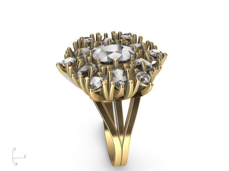 cuhion pear ring stl verified  3D print model_7