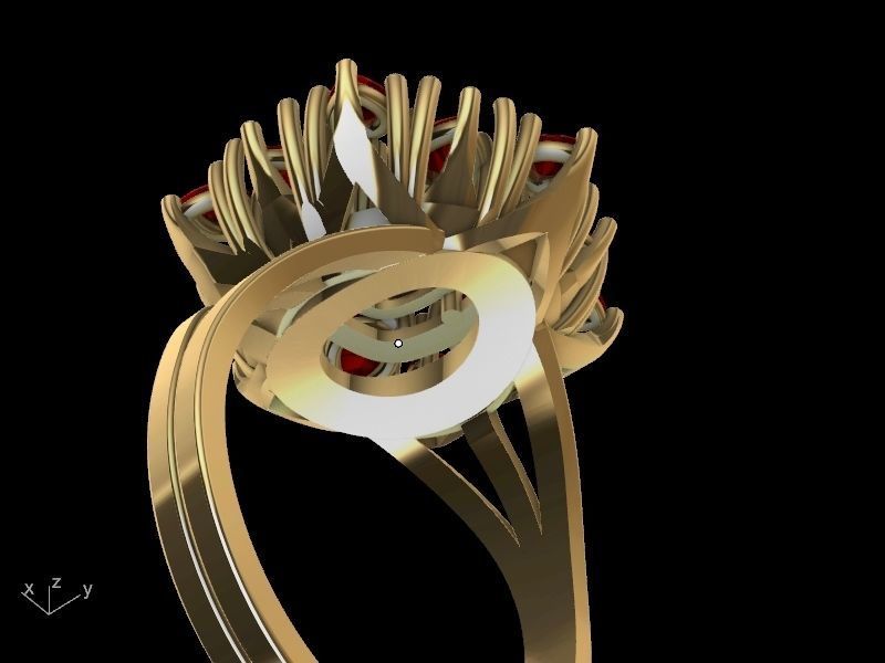 cuhion pear ring stl verified  3D print model_15