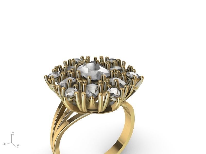 cuhion pear ring stl verified  3D print model_5