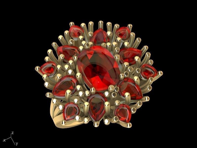 cuhion pear ring stl verified  3D print model_9