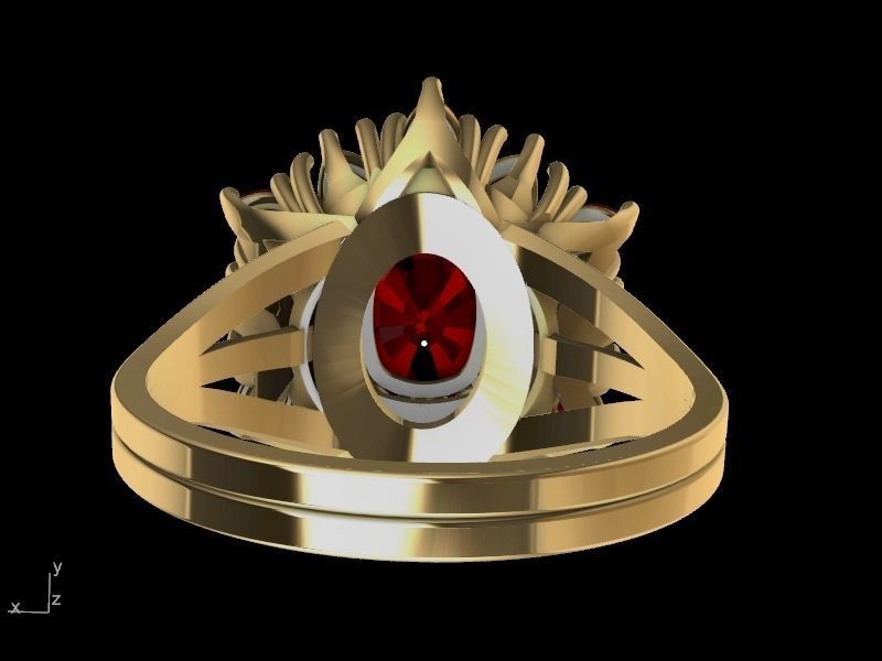 cuhion pear ring stl verified  3D print model_14
