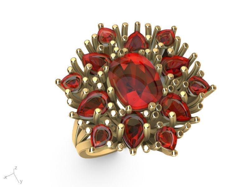 cuhion pear ring stl verified  3D print model_8