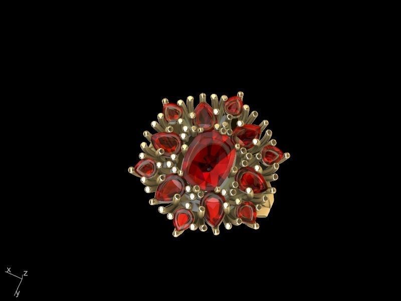 cuhion pear ring stl verified  3D print model_11