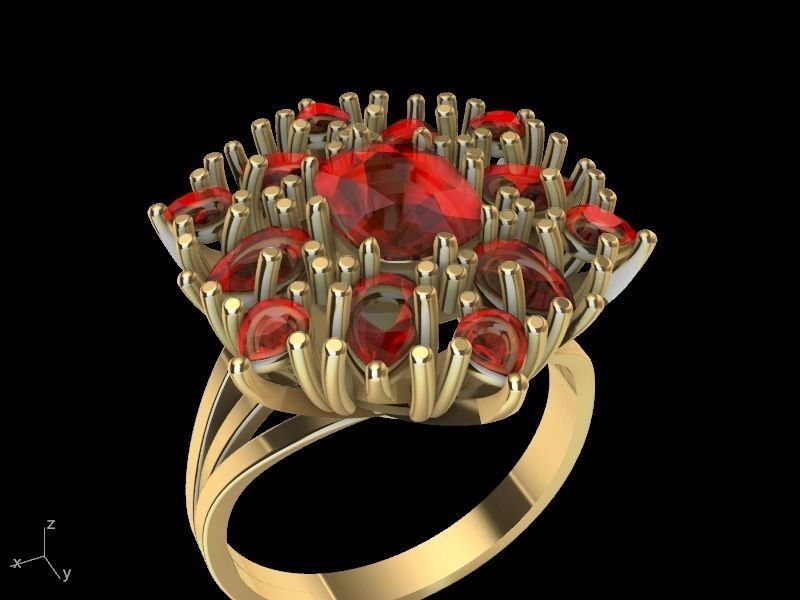 cuhion pear ring stl verified  3D print model_10