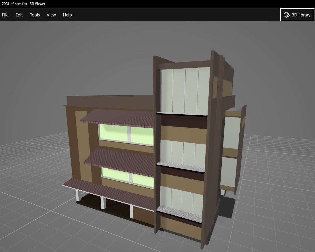 Building in sepia tone 3D model_6