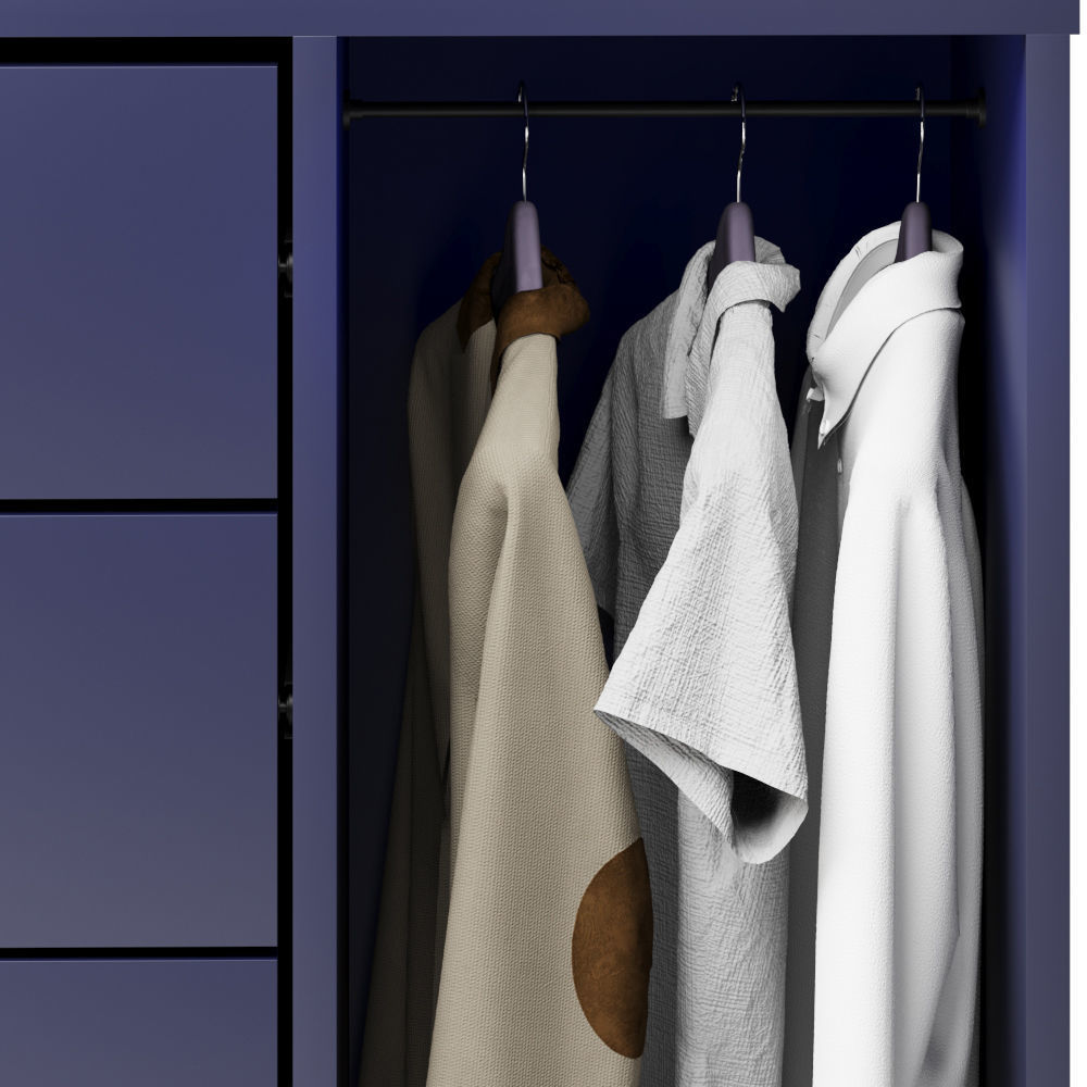 IKEA NORDMELA Chest of drawers with clothes rail 3D model_3