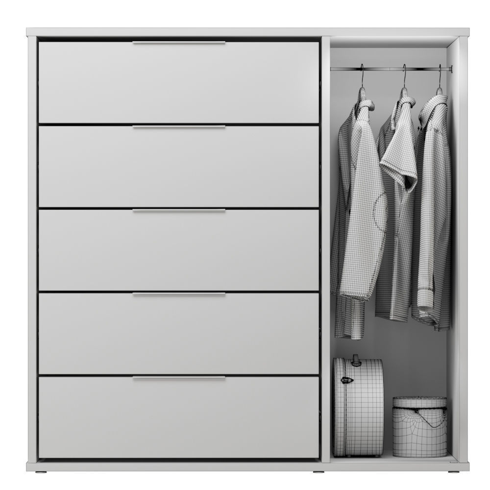 IKEA NORDMELA Chest of drawers with clothes rail 3D model_4
