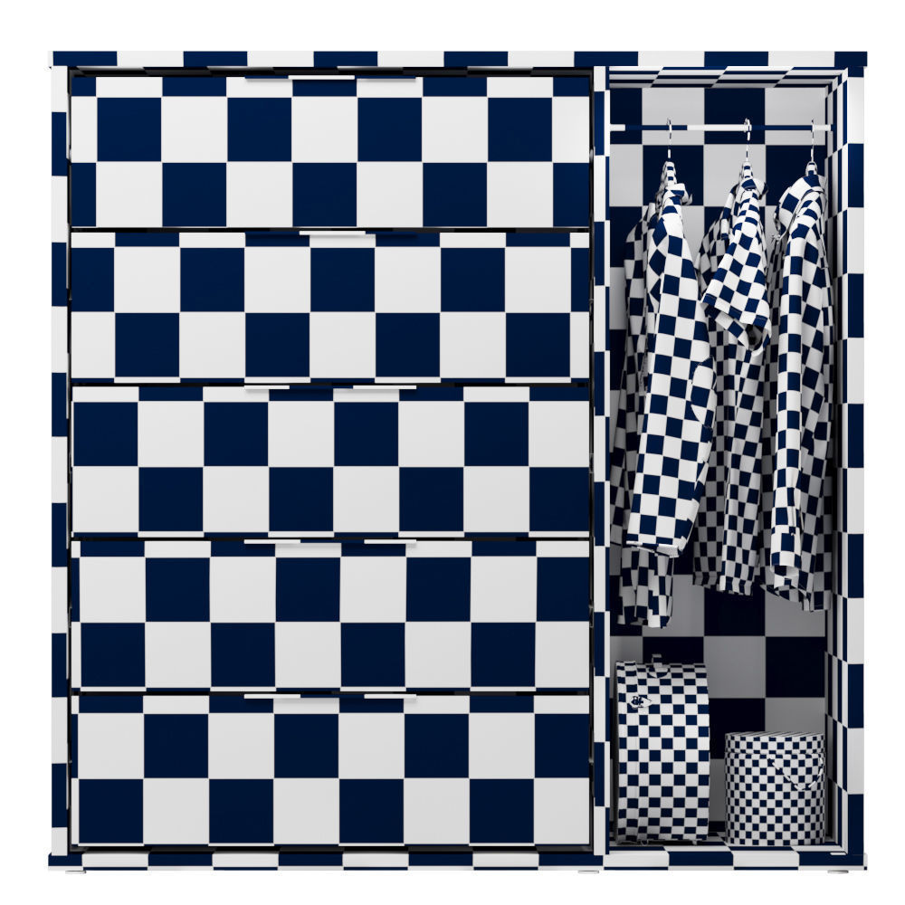 IKEA NORDMELA Chest of drawers with clothes rail 3D model_5