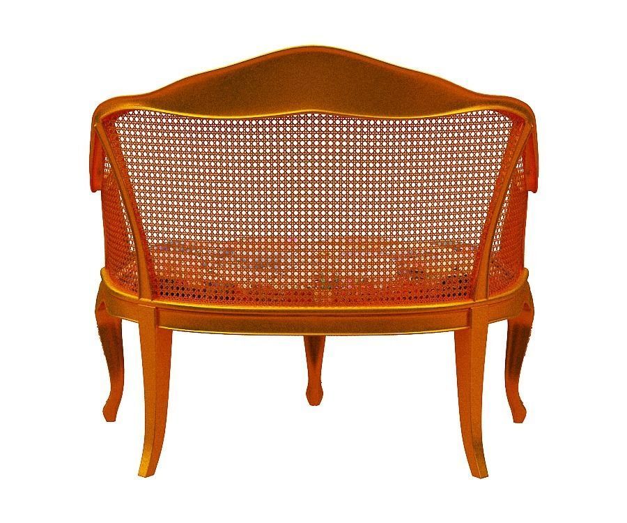 Classical sofa set Low-poly 3D model_8