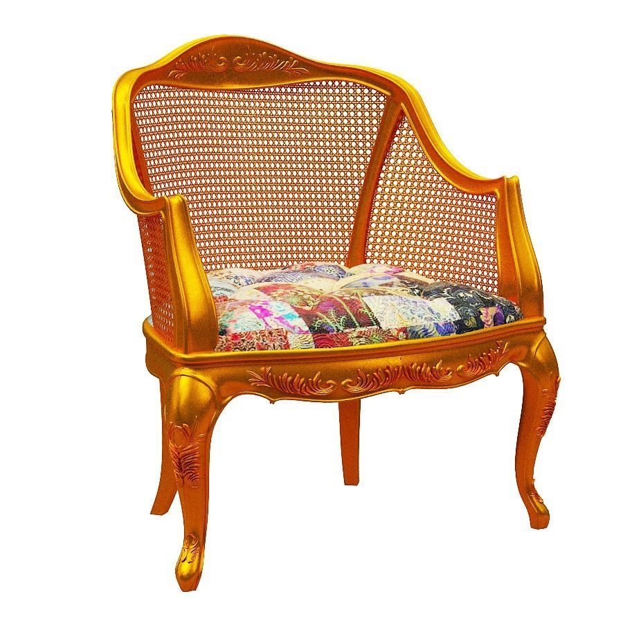 Classical sofa set Low-poly 3D model_10