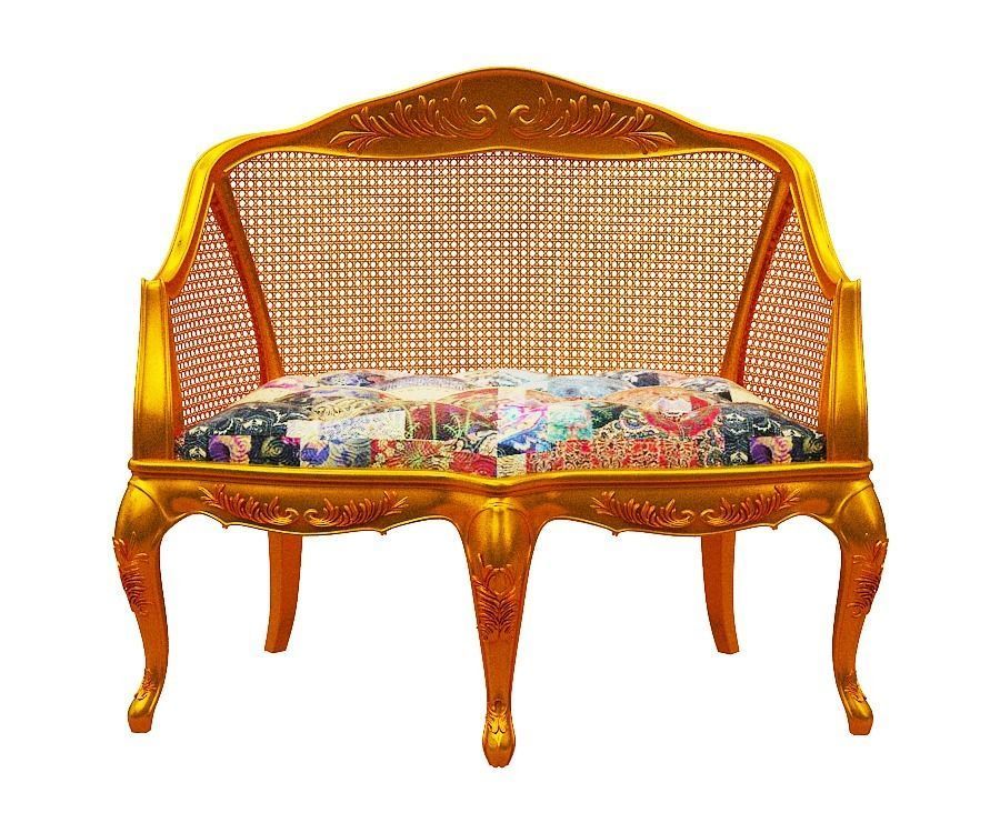 Classical sofa set Low-poly 3D model_12