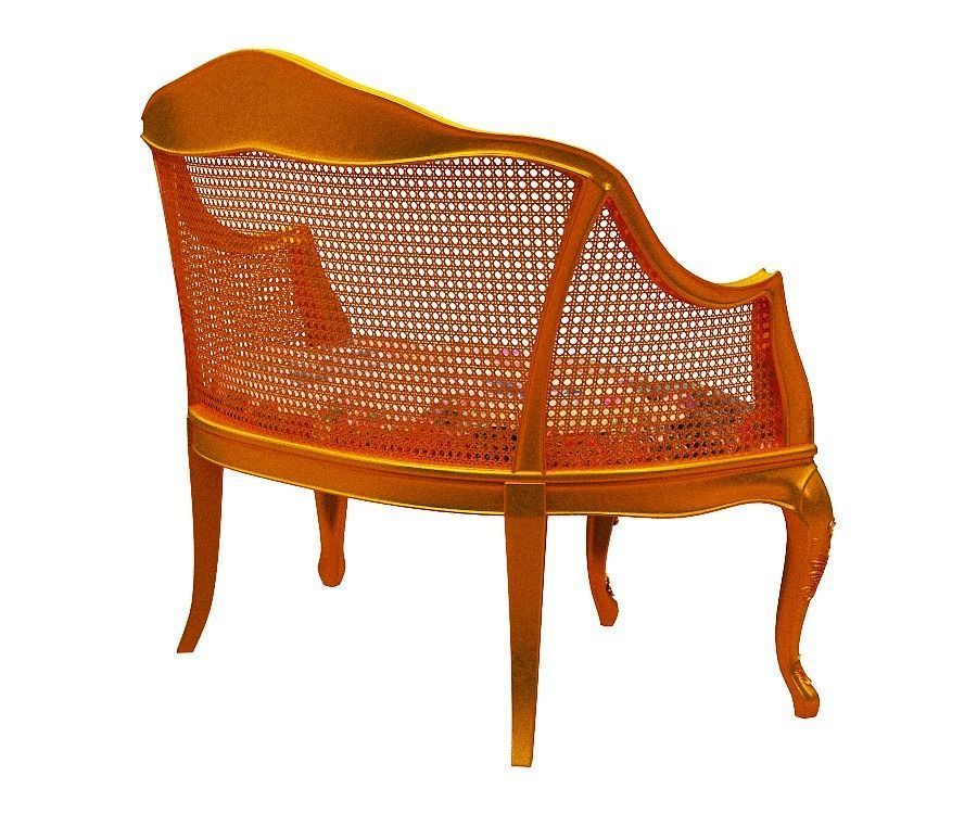 Classical sofa set Low-poly 3D model_9