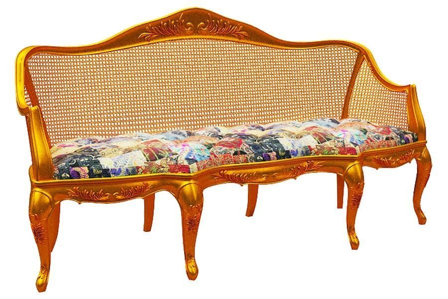 Classical sofa set Low-poly 3D model_14