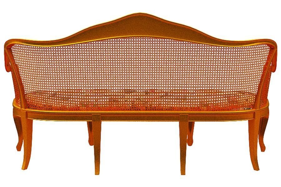 Classical sofa set Low-poly 3D model_17