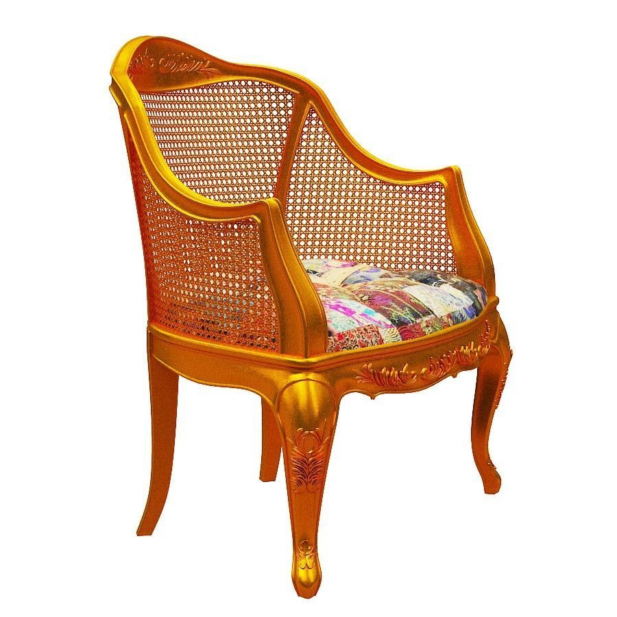 Classical sofa set Low-poly 3D model_3