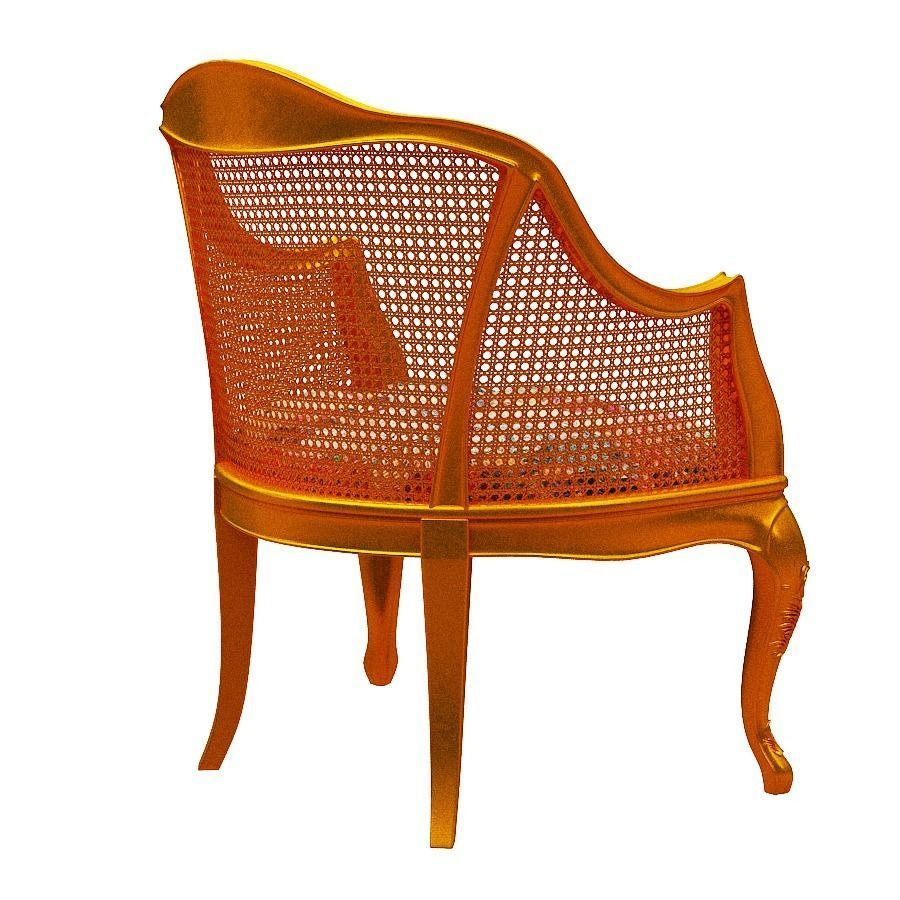 Classical sofa set Low-poly 3D model_4