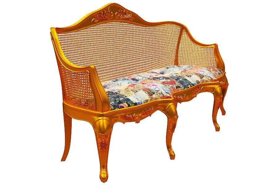 Classical sofa set Low-poly 3D model_13