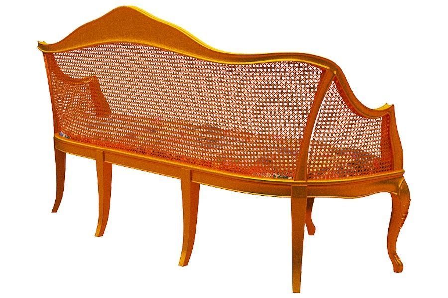 Classical sofa set Low-poly 3D model_16