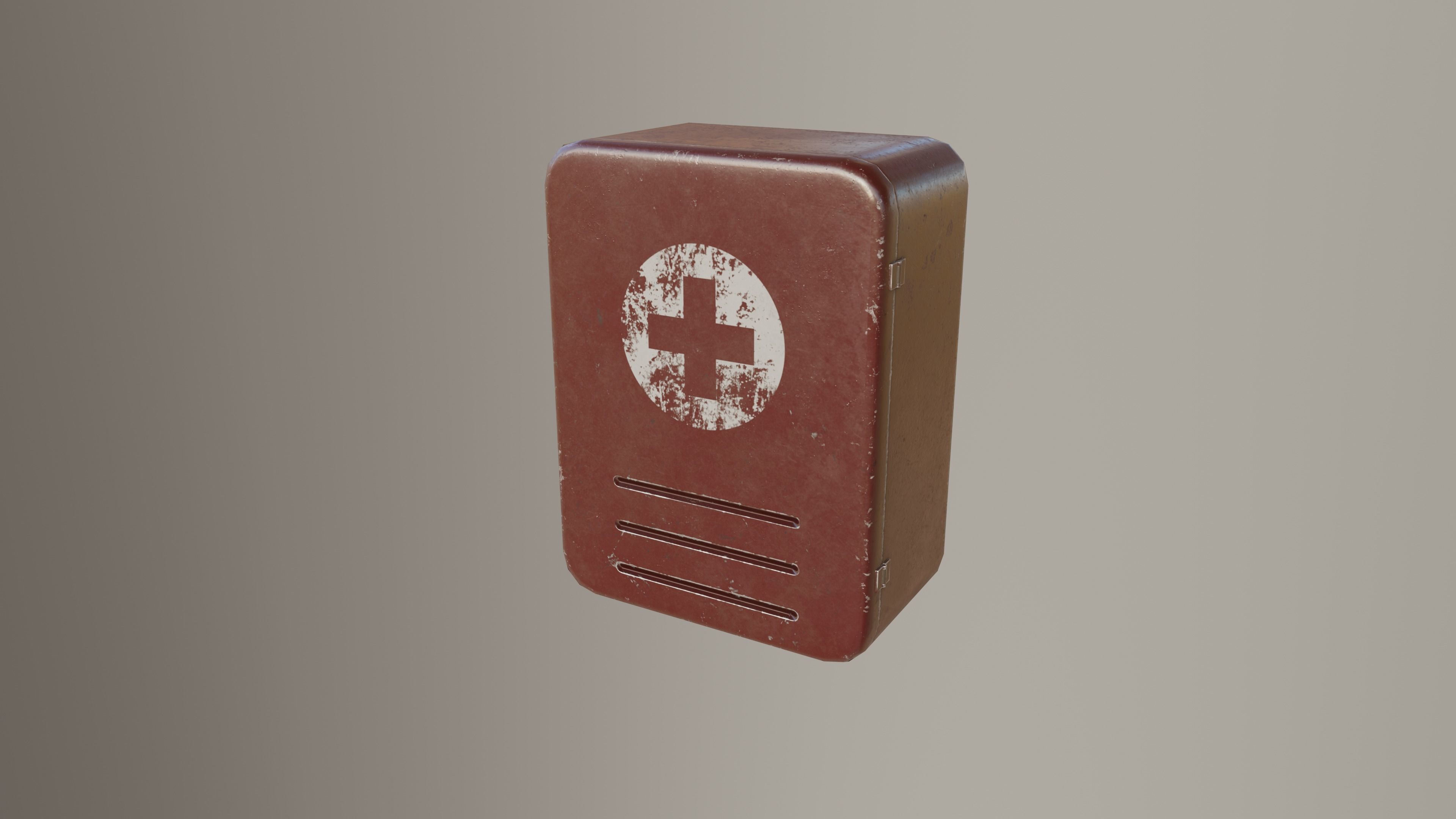 First Aid Box Low-poly 3D model_4