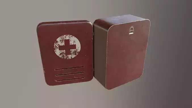 First Aid Box Low-poly 3D model First Aid Box Low-poly 3D model