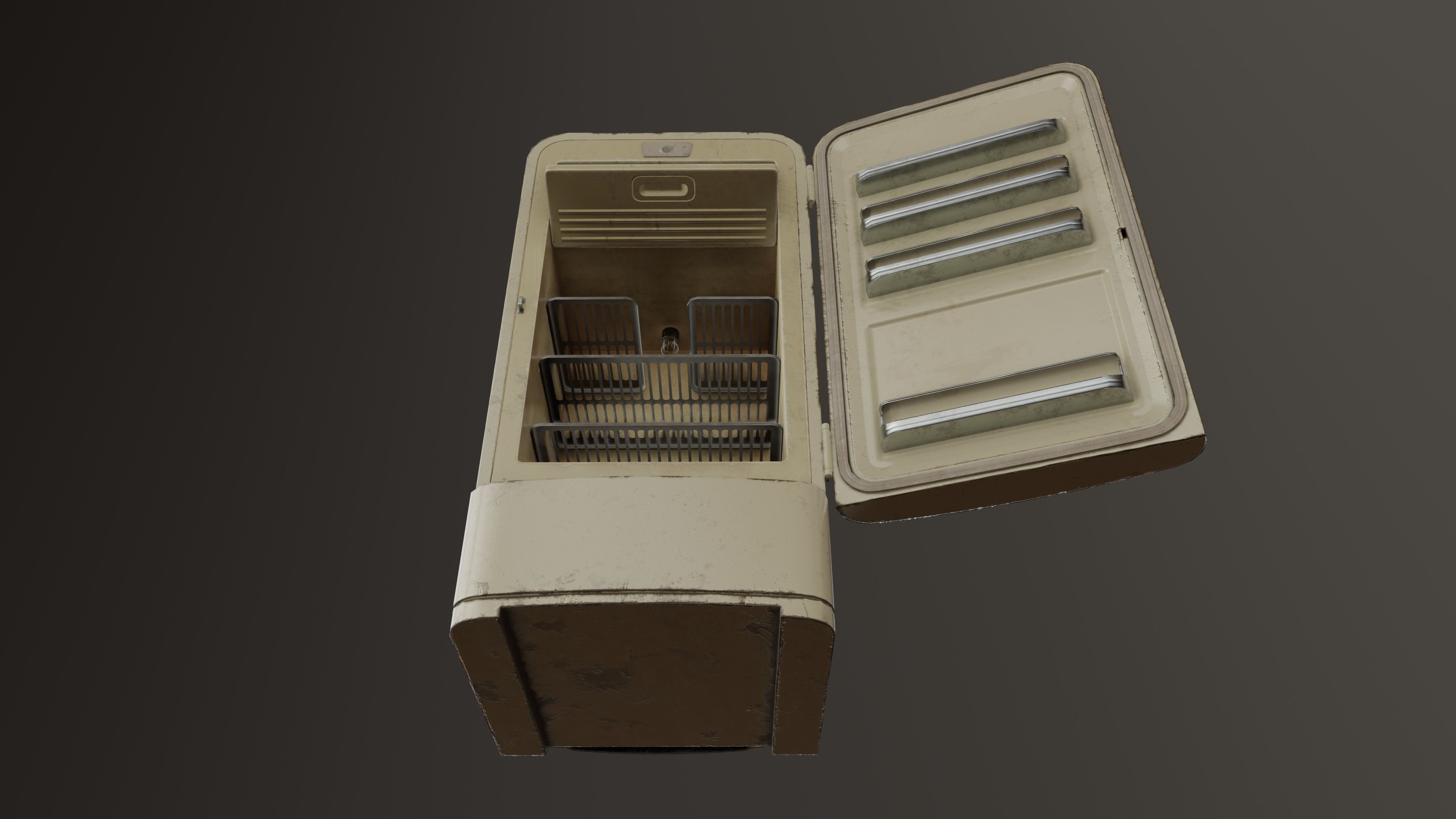 Retro Fridge Low-poly 3D model_5