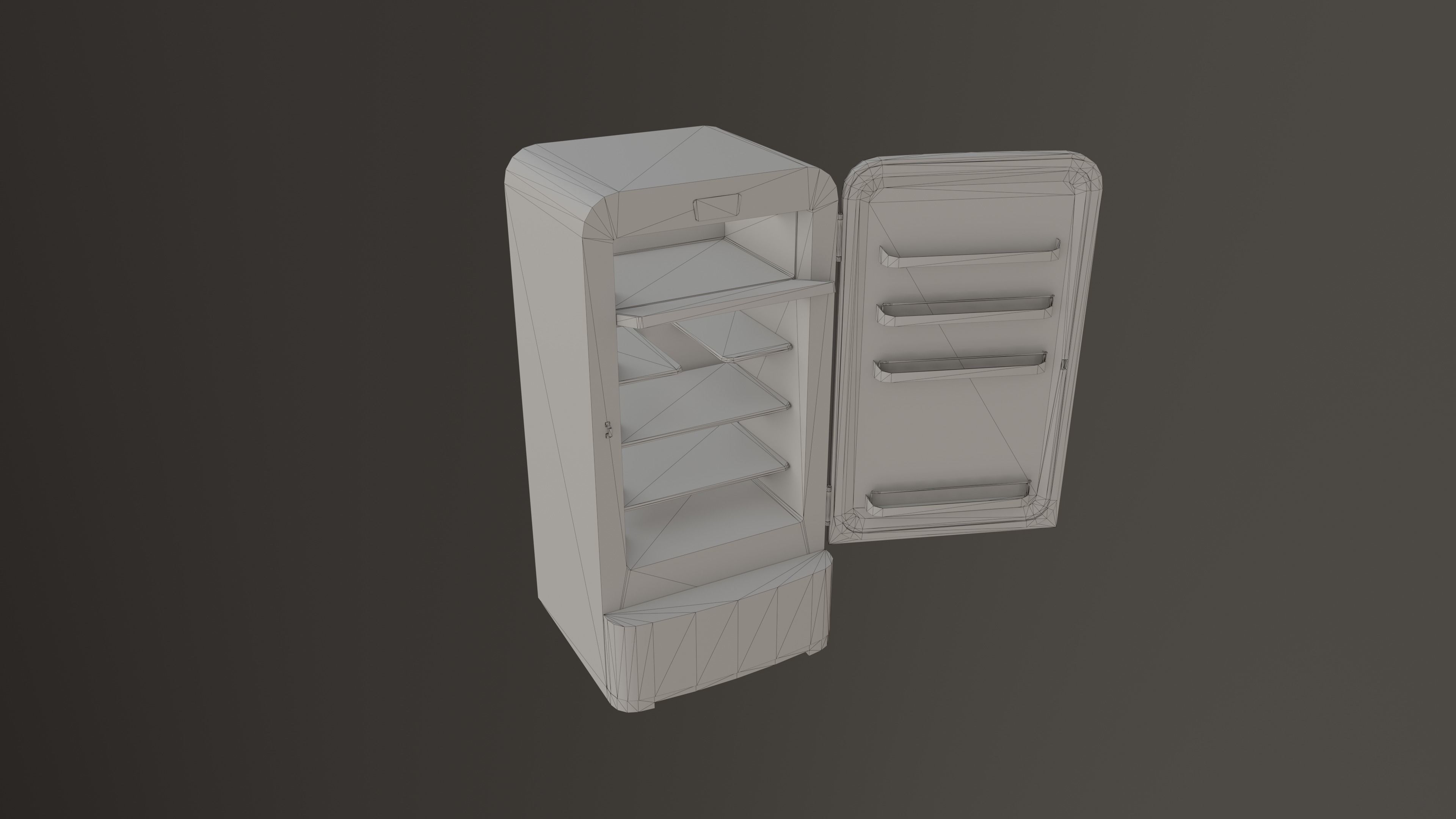Retro Fridge Low-poly 3D model_11
