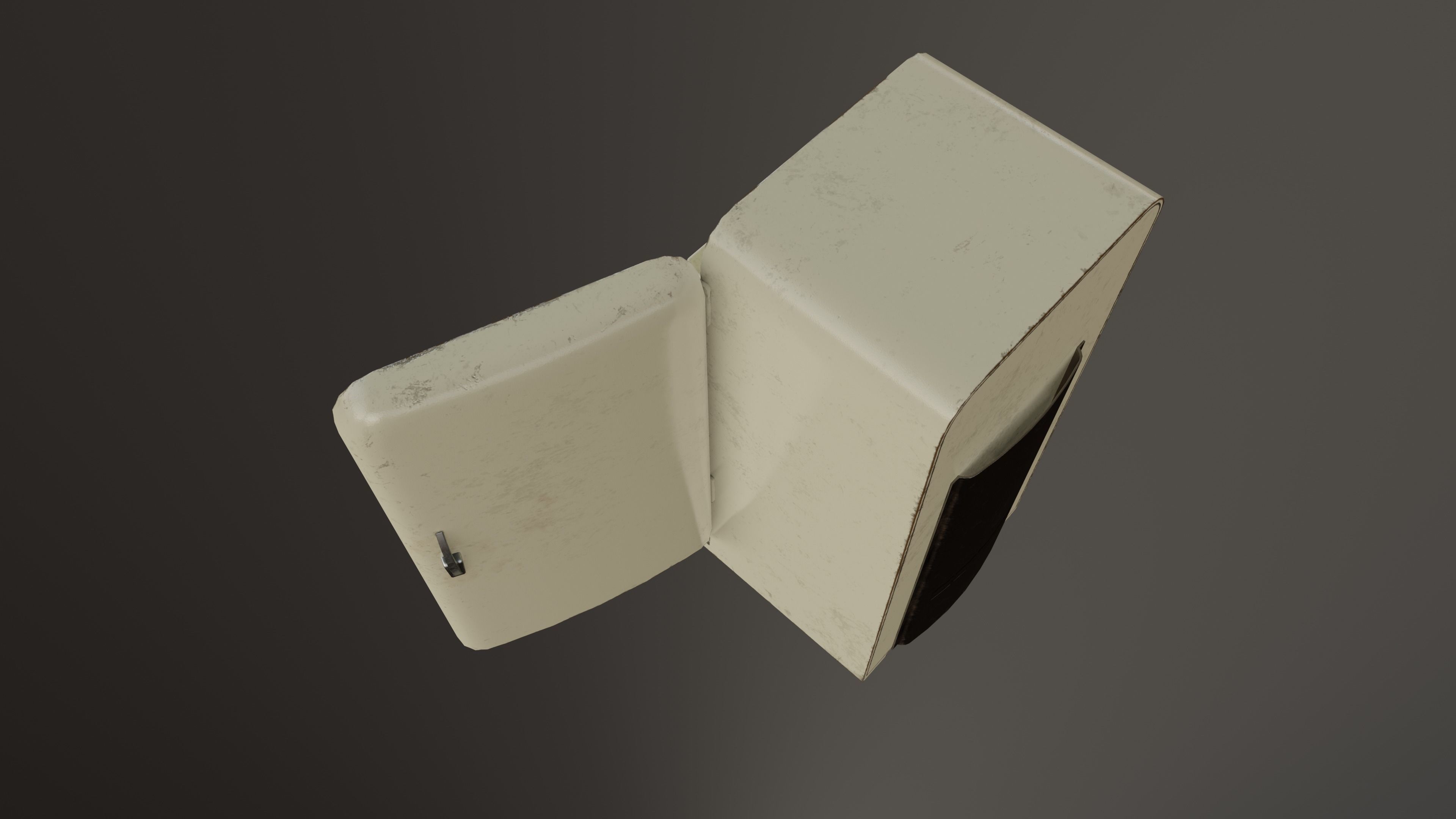 Retro Fridge Low-poly 3D model_10