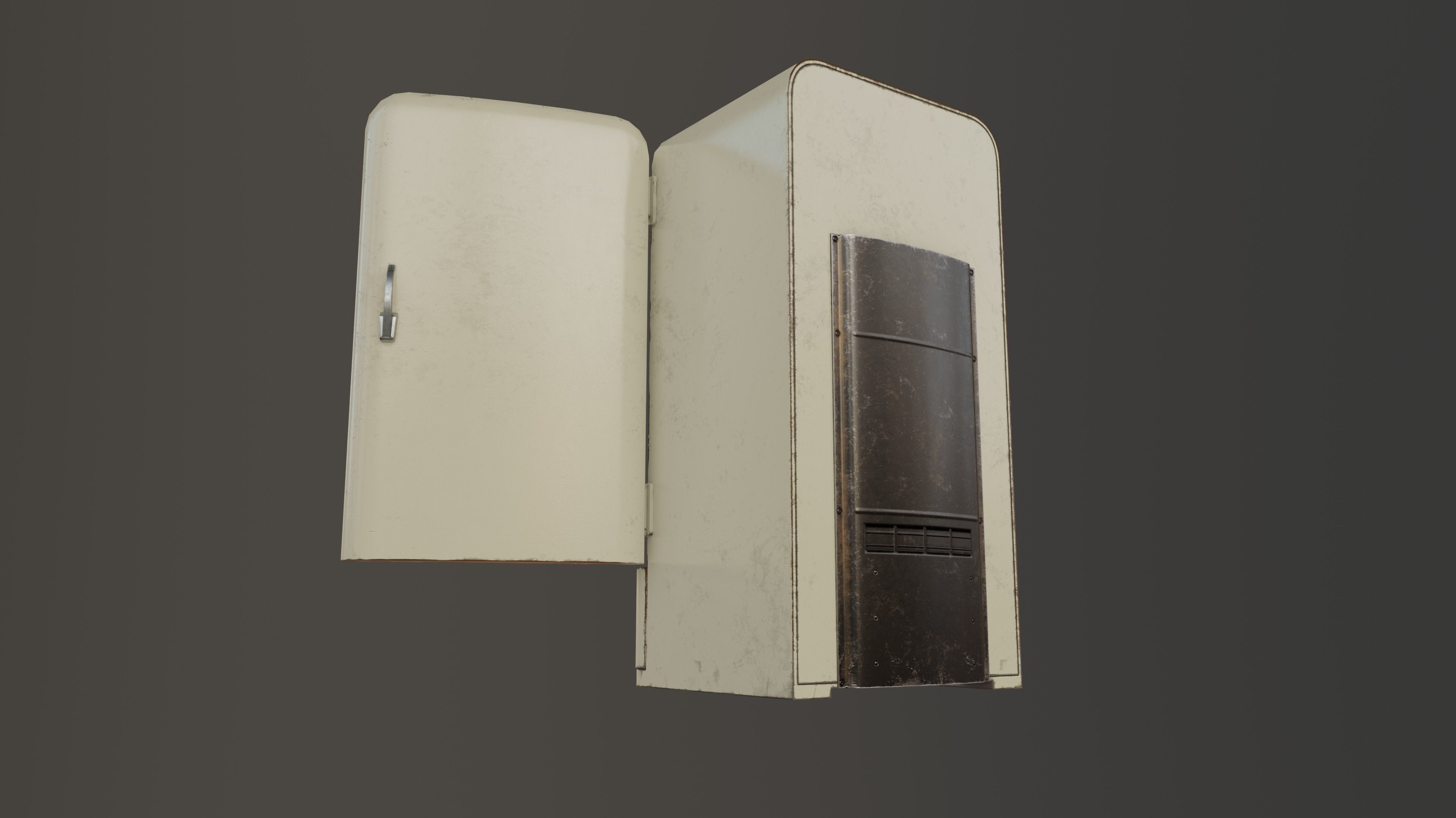 Retro Fridge Low-poly 3D model_3