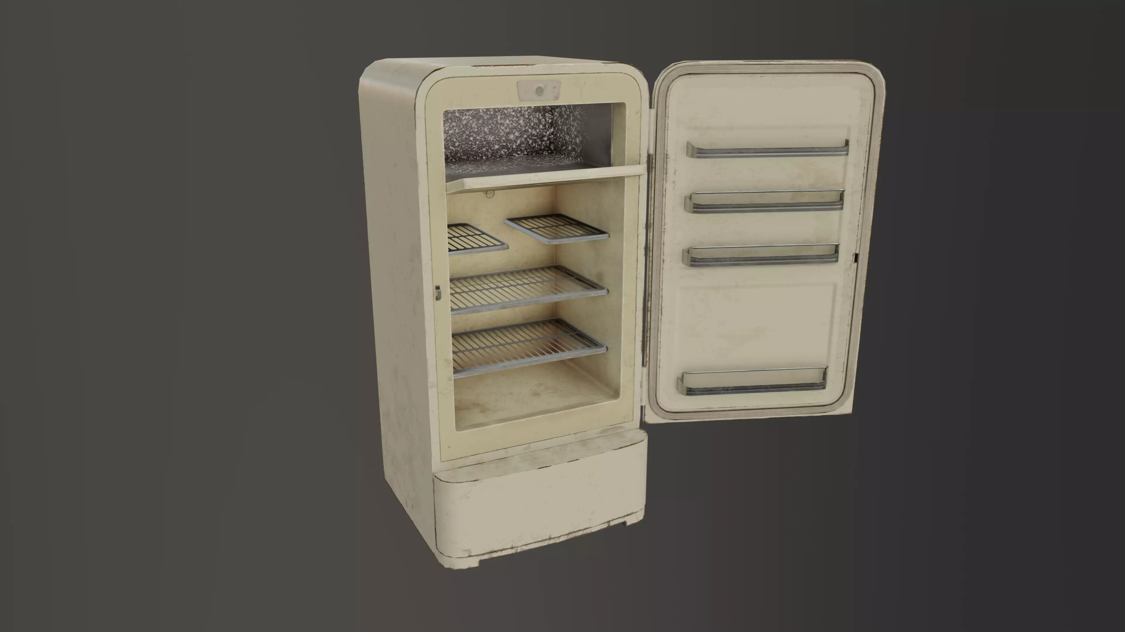Retro Fridge Low-poly 3D model_0
