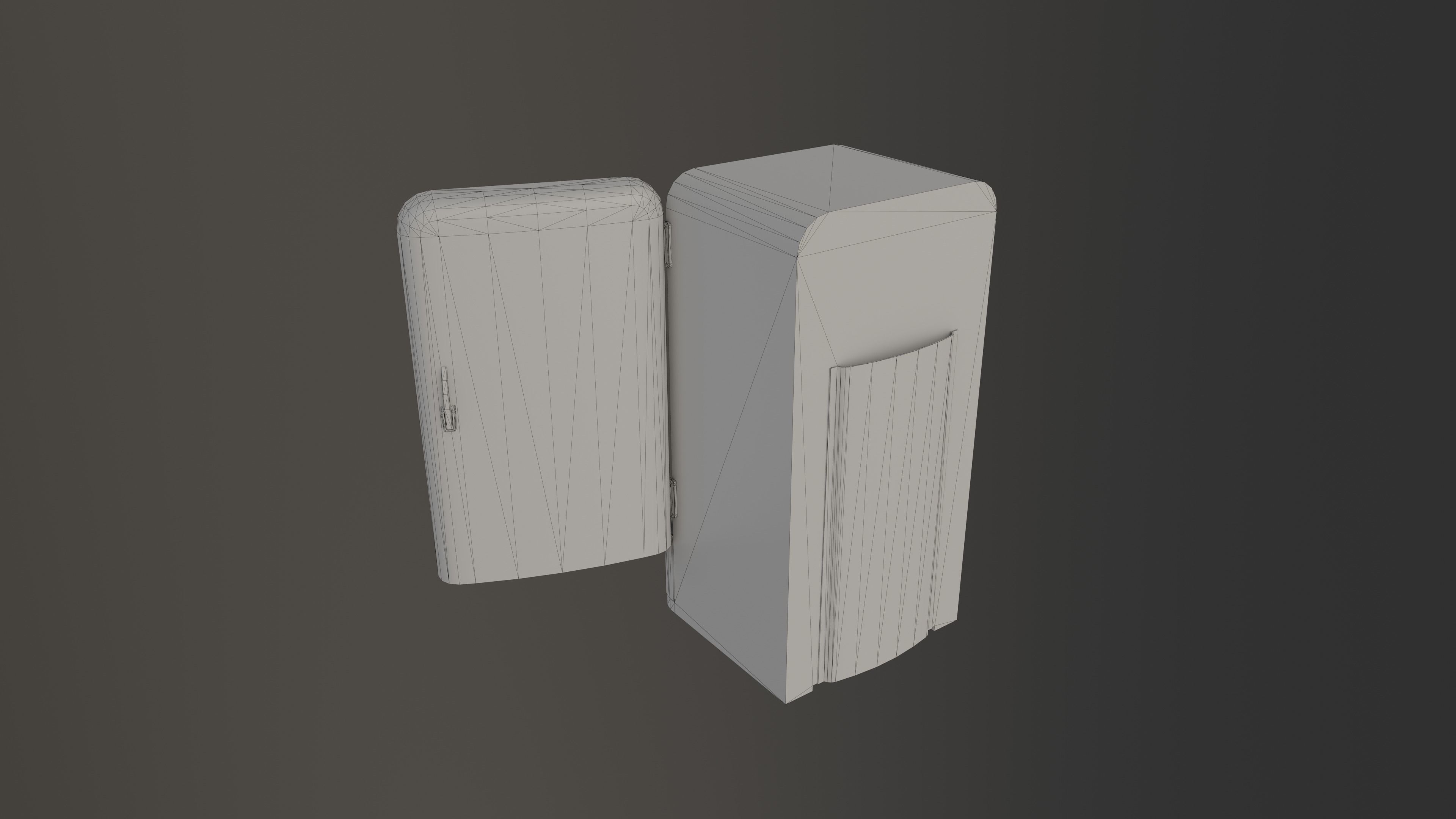 Retro Fridge Low-poly 3D model_12