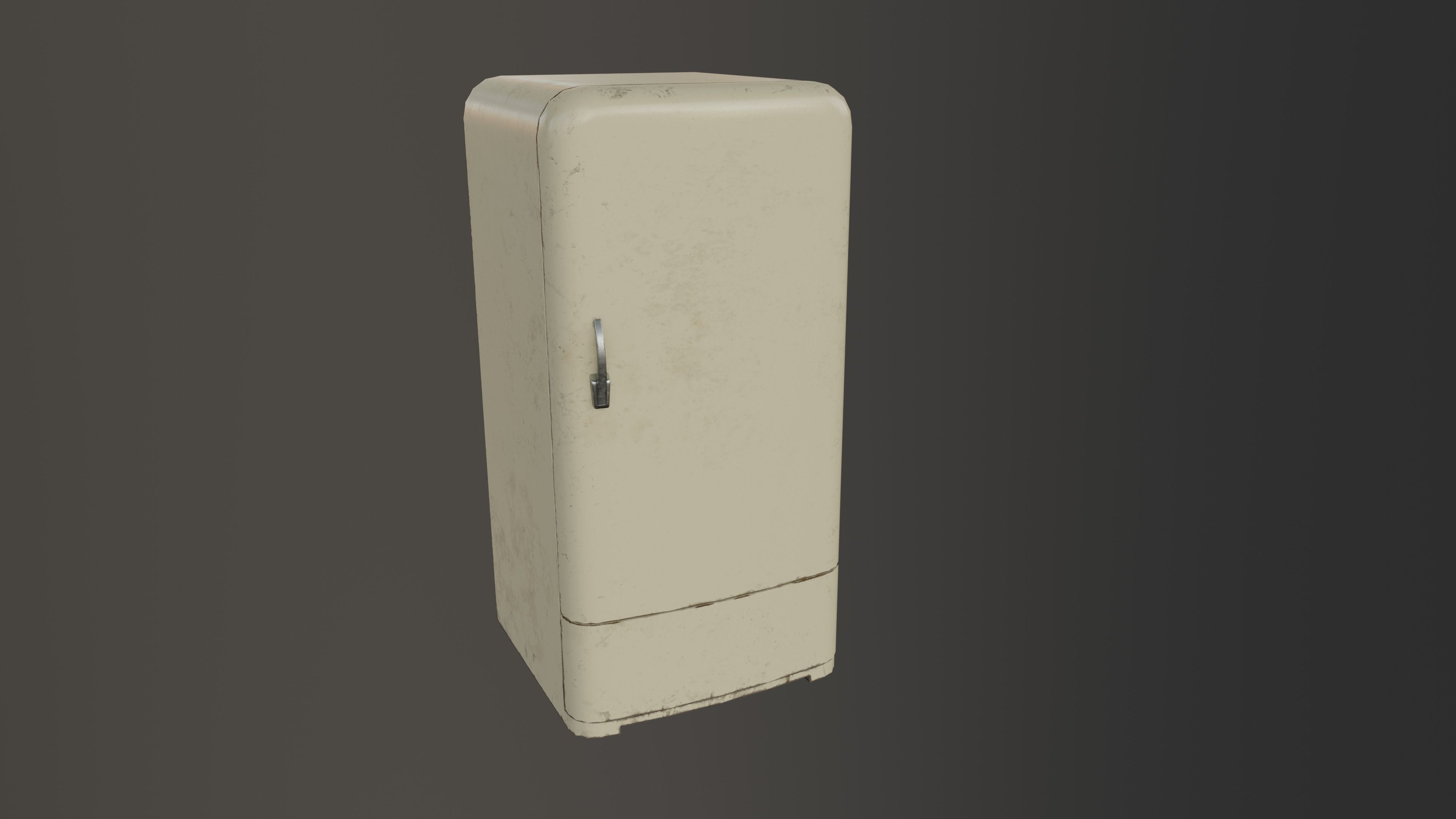 Retro Fridge Low-poly 3D model_2
